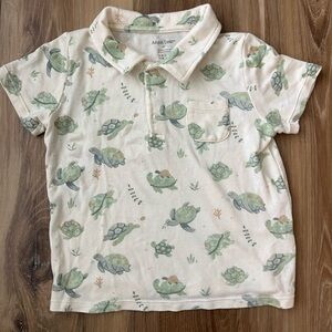 Angel Dear Cream Turtle Print Polo